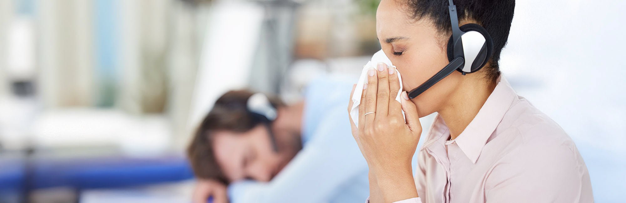 People at the workplace feeling ill