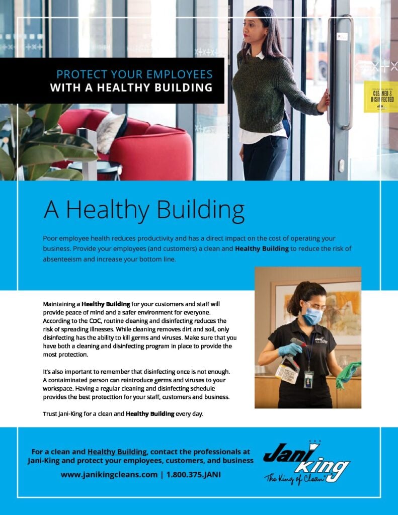 a flyer for a health building
