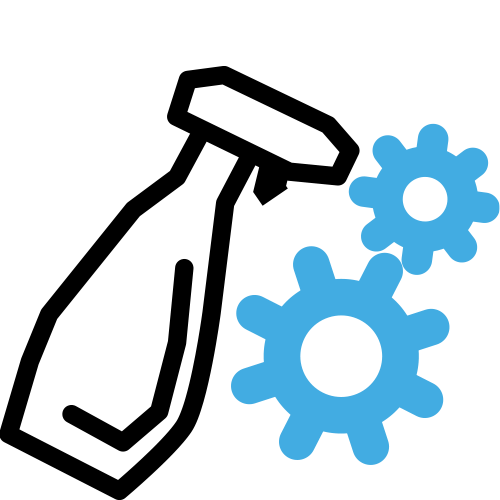 icon bottle and gears