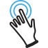 hand icon touching a button